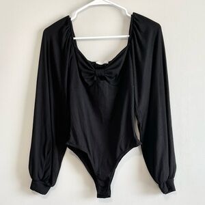 Altar'd State Ruched Keyhole Long Sleeve Ribbed Bodysuit